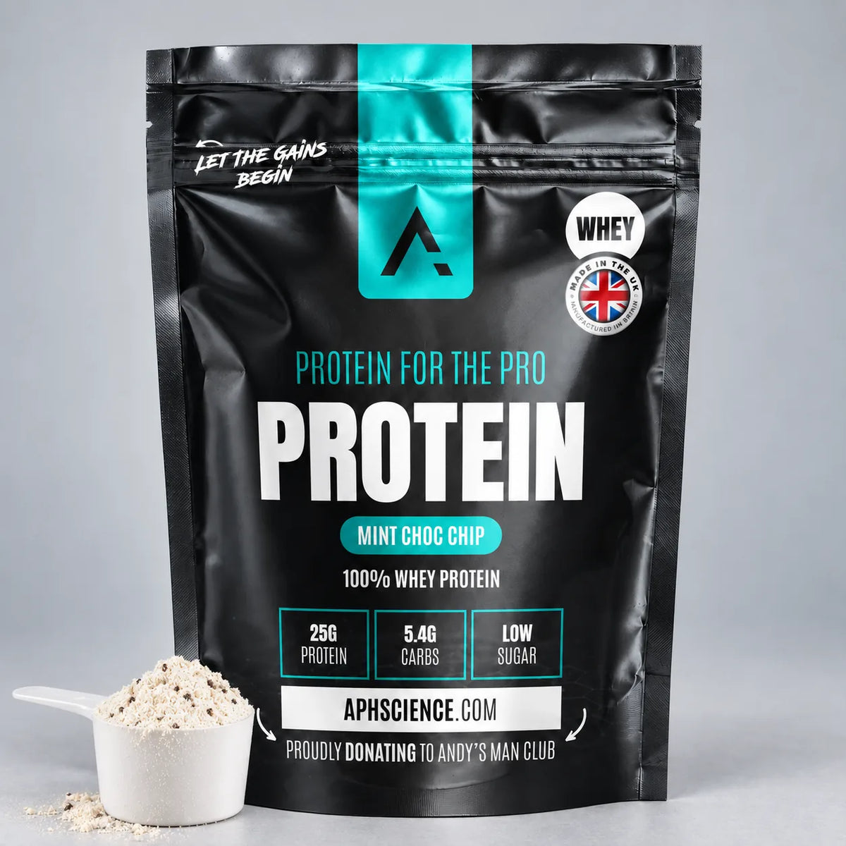Whey Protein Mint Choc Chip - scoop